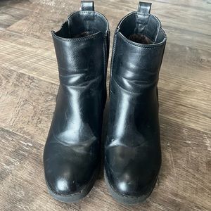 Chunky Black Booties Size 8